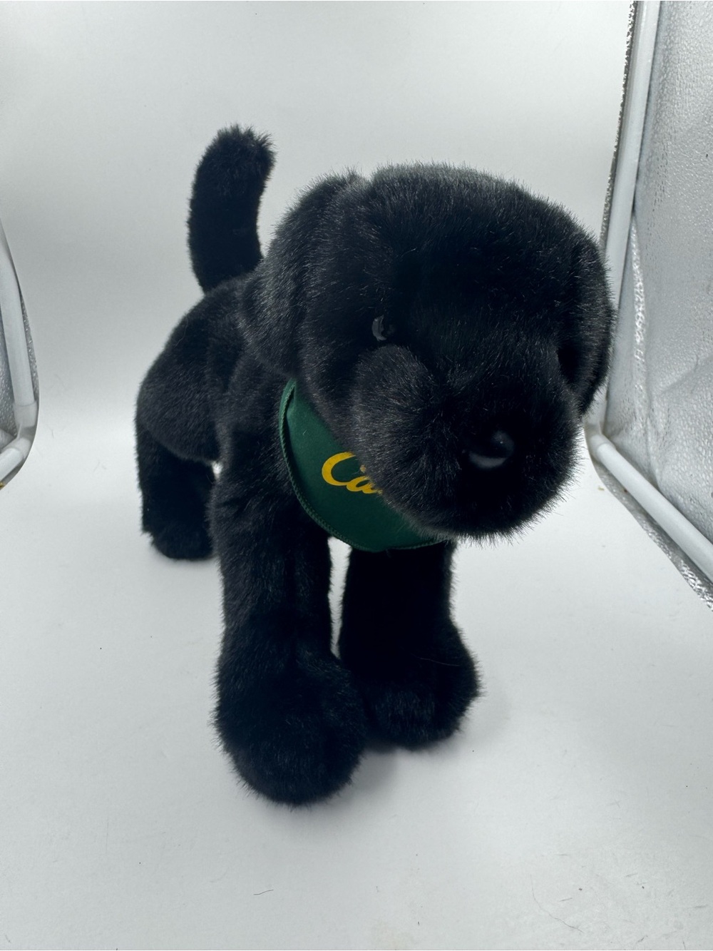 Cabela's Bass Pro Shop Plush Black Lab Puppy Dog 10" Douglas Green Bandana